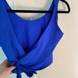 Fabletics Demi Lovato Royal Wrap Top Flashdance